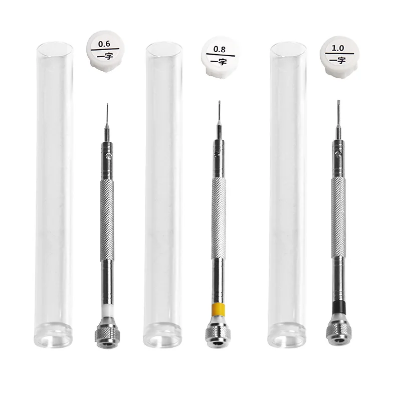 시계 도구 수리 스테인레스 스틸 스크루 드라이버, 0.6-2.0mm 플랫, 1.2mm-1.6mm 크로스 스크루 드라이버, 전문 시계 제작 도구