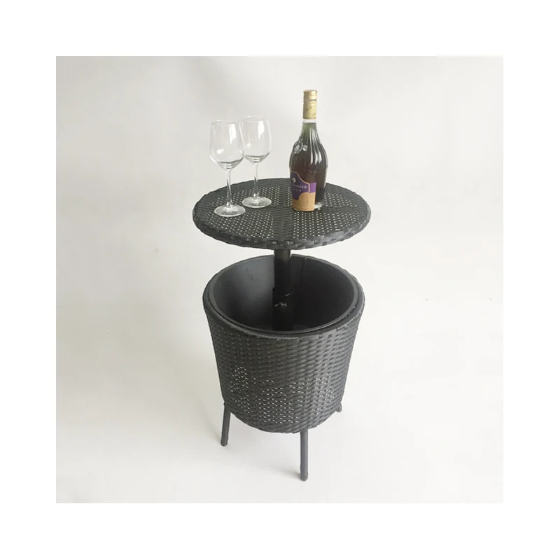 New Arrival Ice Buckets Wholesale Rattan Ice Cooler Bucket With High Adjustable Table