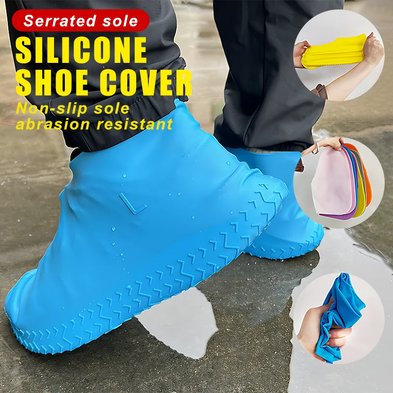 Shoe Cover Silicone Waterproof Wear-resistant High Elastic Rain Boots for Outdoor Rainy Day Reusable Unisex Shoe Covers