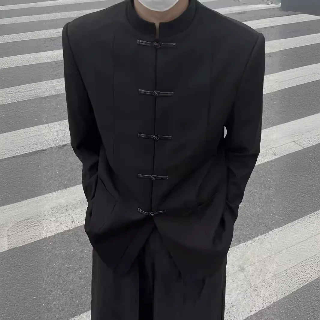 Men's Casual Suit Jacket Stand Collar Chinese Style Middle Eastern Fashion Trendy Business Attire