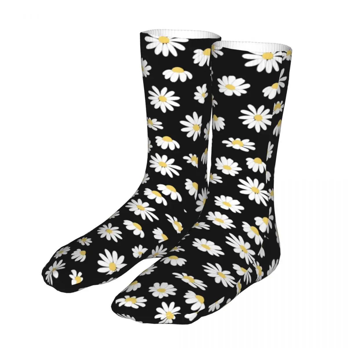 

Happy Funny Socks Men's Women's Novelty Daisy Flowers Socks Skateboard Sock Spring Summer Autumn Winter