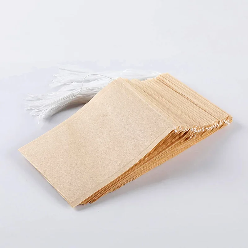Disposable Tea Bags 100Pcs Biodegradable Filter Paper Food Grade Drawstring Loose Leaf Powder Herbal Medicine Strainer