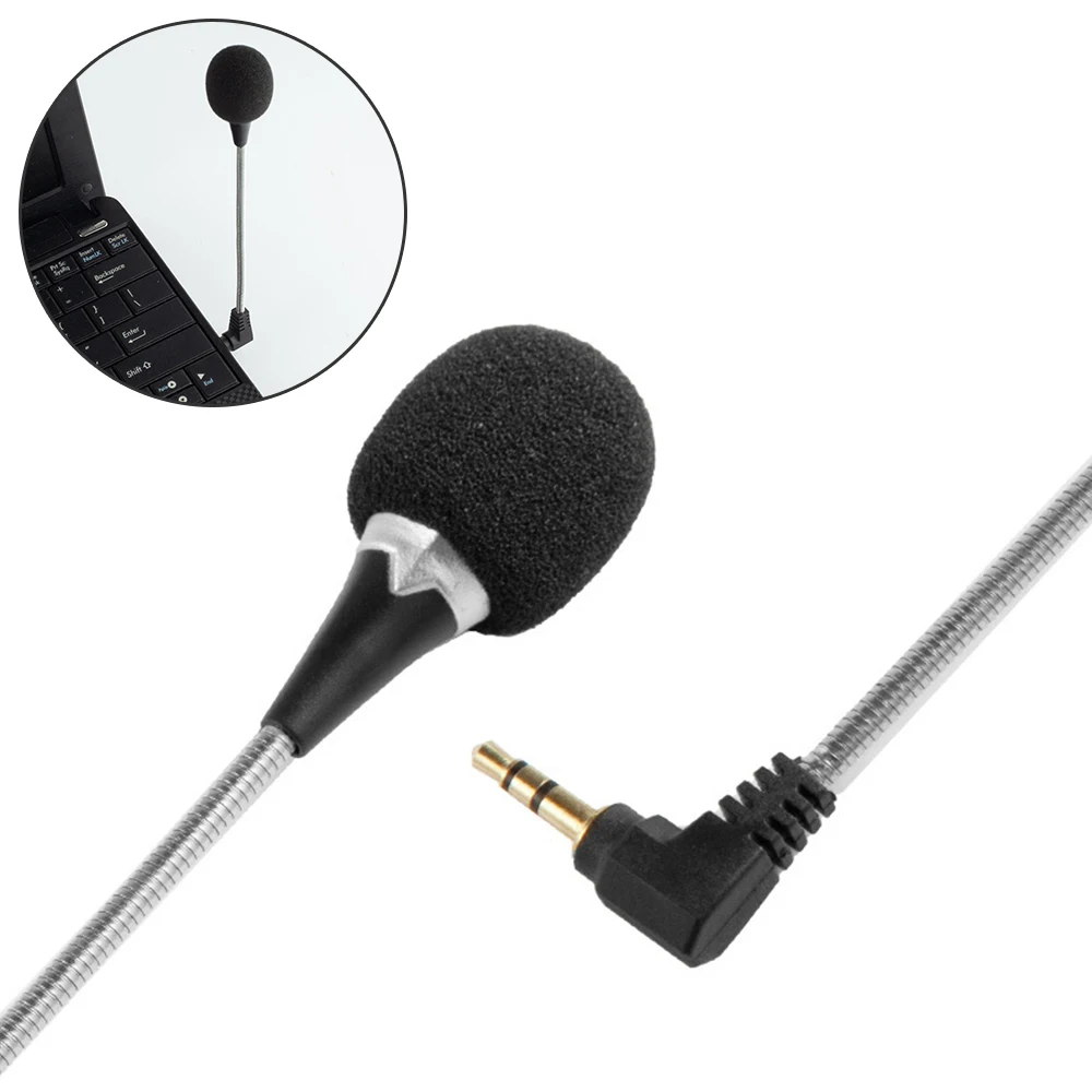 

Mini Flexible 3.5mm Metal Interface Microphone and Bent Head Reduce Noise Record Microphone for PC Laptop Notebook Sound Card