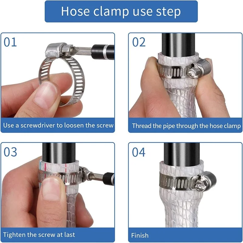 80pcs Fuel Hose Clips Pipe Clamps 6mm-51mm Stainless Steel Hoop Clamp Hose Clamp Automotive Pipes Clip Fixed tool