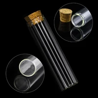 5pcs 12x100mm/15x100mm/18x100mm/20x100mm/25x100mm/40x100mm Flat Bottom Glass Test Tube With Cork Stoppers For Kinds Of TESTS 2
