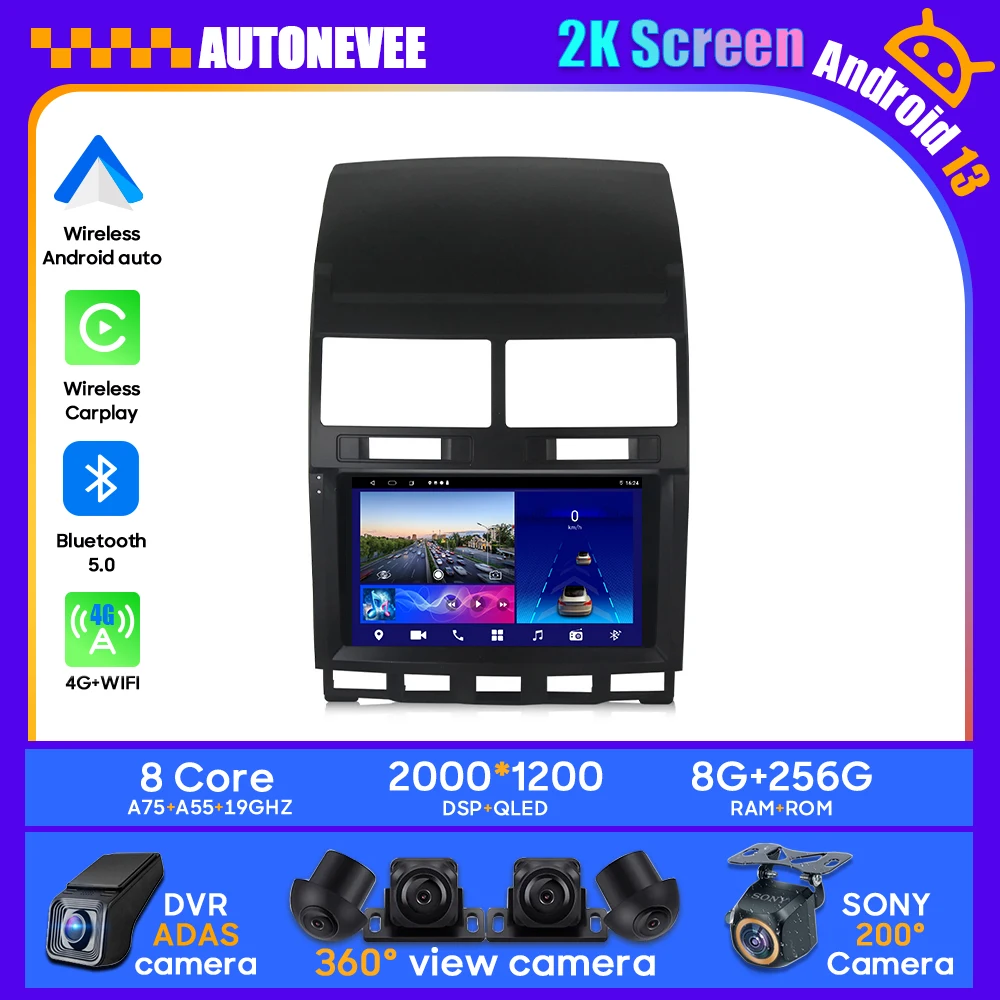 

Car Android Carplay For Volkswagen VW TOUAREG 2004-2010 Radio Multimedia Player Stereo GPS Navigation QLED DVD NO 2DIN Screen BT