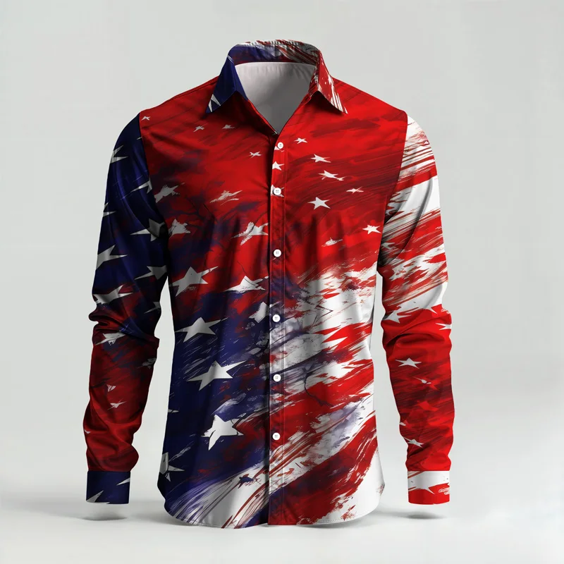 2025 Spring/Summer Men's Shirt Set Brand Printed Fashionable Simple Men's Luxury Long Sleeve Set Breathable Loose Fashion_voghion.com