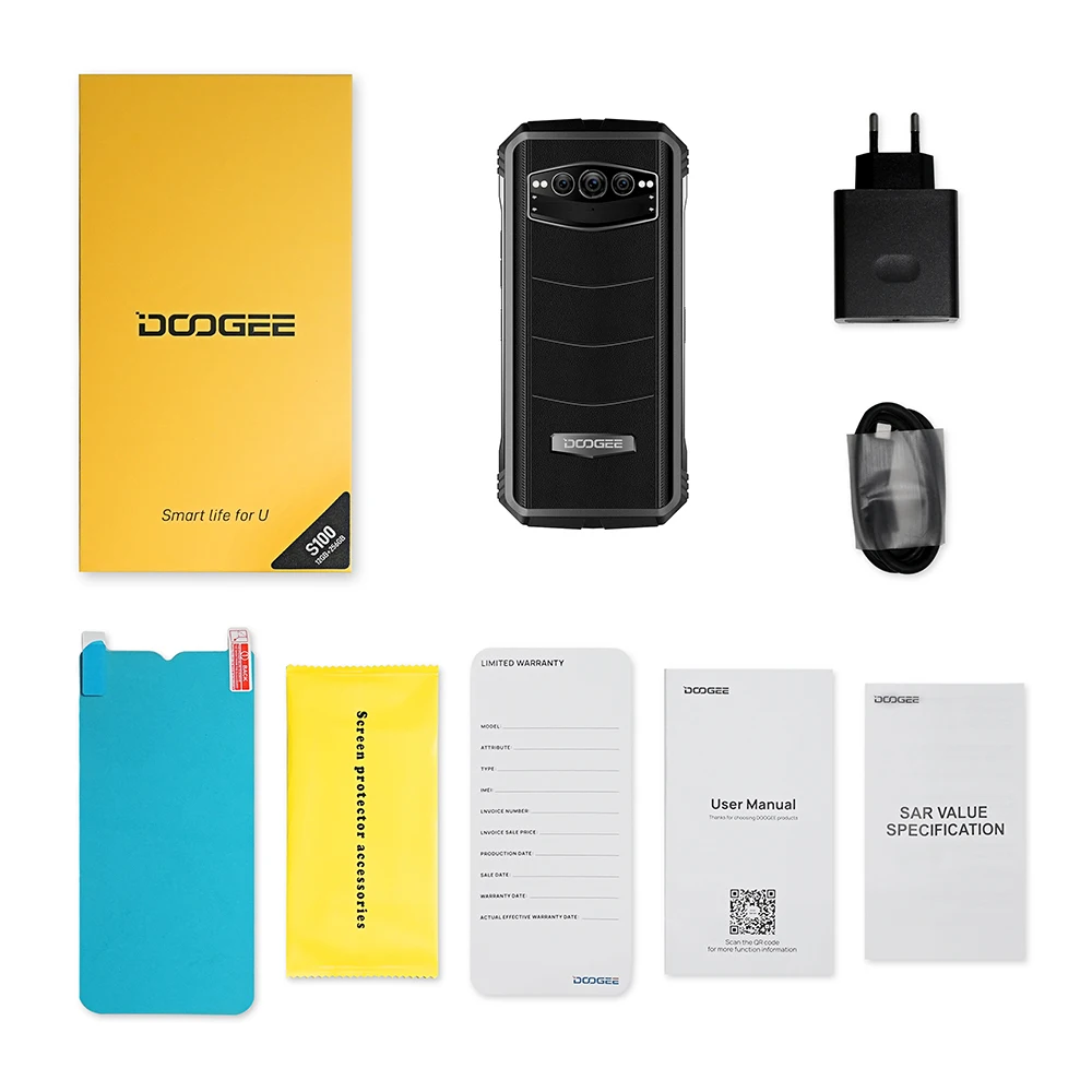 DOOGEE S100 Pro Rugged Phone 12GB+256GB 6.58 Helio G99 6nm 108MP Camera  22000mAh Battery Camping Light Cellphone - AliExpress