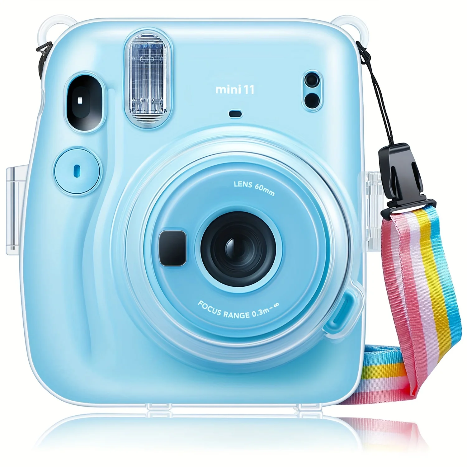 1 camera hard case Transparent case for Instax Mini 11 camera with strap