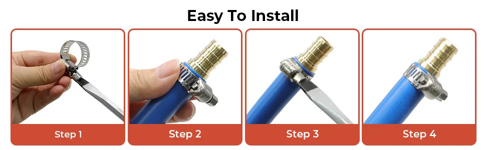 Description Picture 5 of item12pcs Fuel Hose Clamps Adjustable 304 Stainless Steel Screw Band Hose Clamps Car Pipe Clamp Worm Gear Clip Hose Clamp 21-38mm