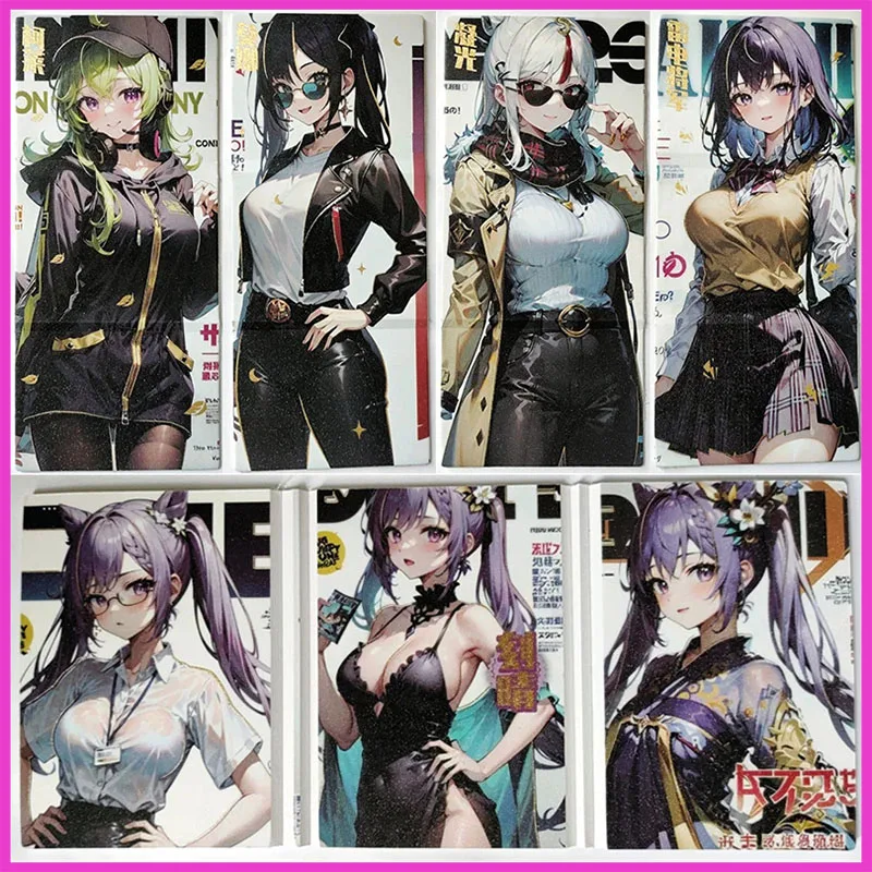

Anime Goddess Story Rare Trifold Refractive Flash Cards Collei Keqing Beelzebul Toys for boys Collectible Cards Birthday Gifts