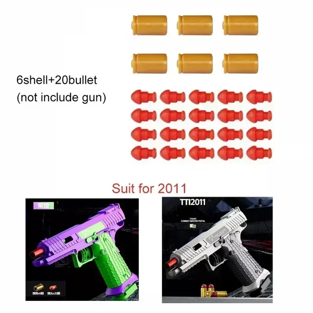 Shell Throwing Combat Master 2011 Pistol Continuous Firing Blowback Soft Bullet Gun Empty Hanging Weapon Children's Toy Boy Gift 5