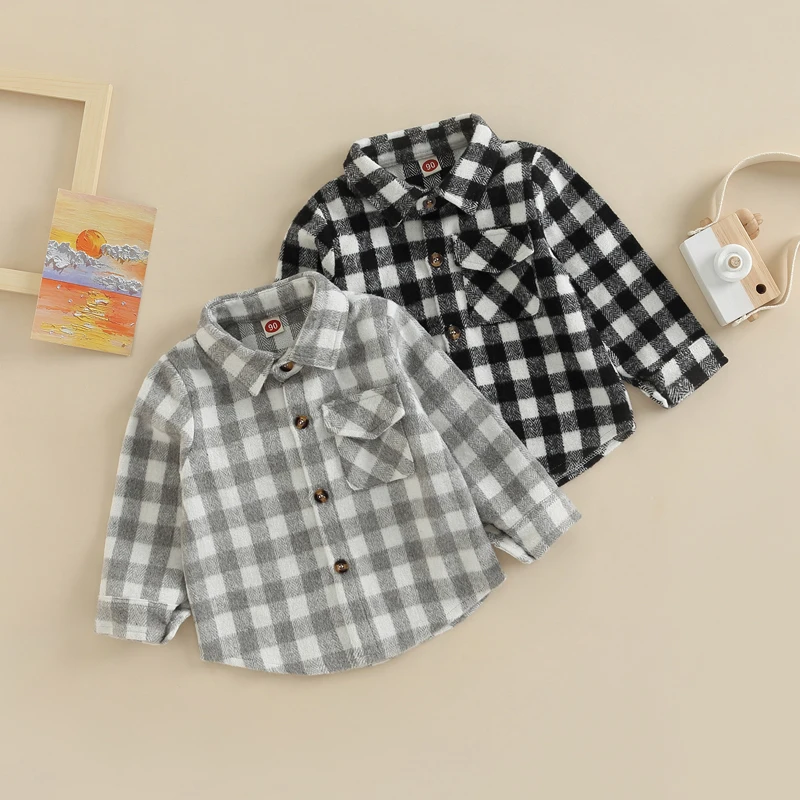 Kids Jackets Autumn Casual Plaid Long Sleeve