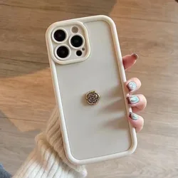Elegant 3D Gold Flower Silicone Soft Phone Case Cover - Samsung A05 (White)