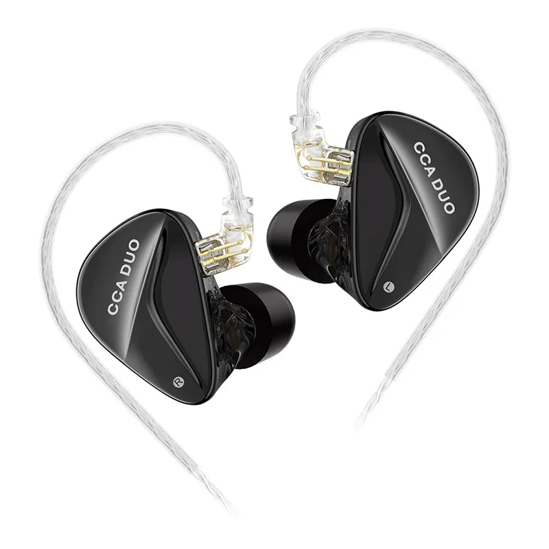 

CCA DUO Metal Wired Headphone In Ear Monitor Earbuds HiFi Bass Earphone High-performance dual- dynamic Headset
