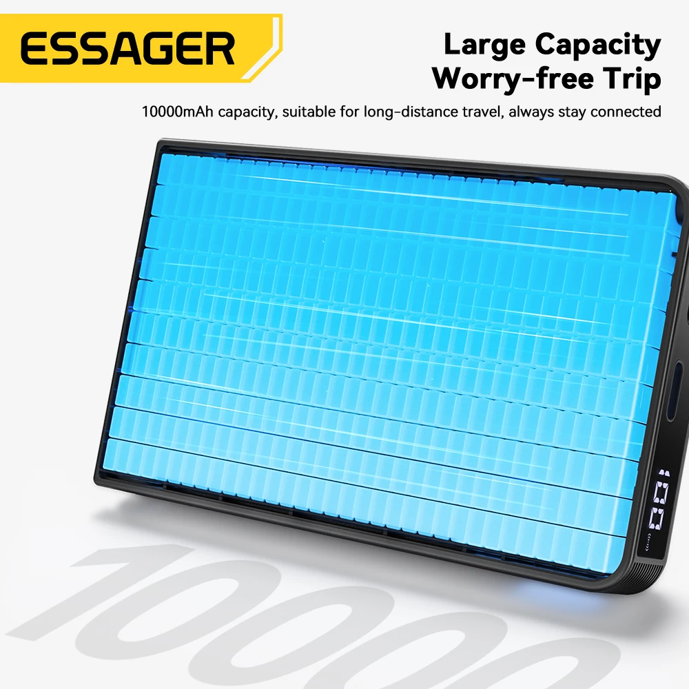 Essager 10000mAh Magnetic Power Bank 5 in 1 Wireless Fast Charger Stand With USB C Cable For Magsafe iPhone Watch Earbuds Xiaomi 6