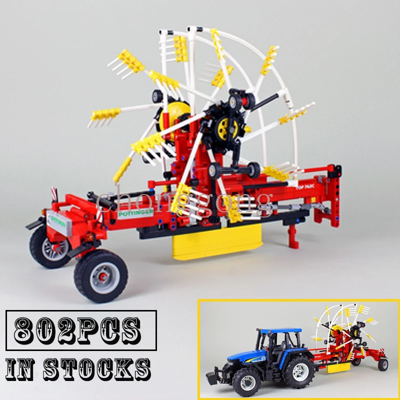 

NEW 1:17 scale model of farm Pottinger TOP 762C windrower tractor building block remote assembly toy model boy's birthday gift