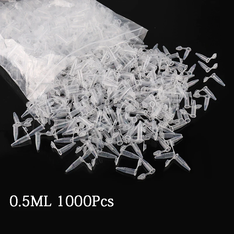 plastic test tubes centrifuge tube 1000pcs 0.5ml pieces of transparent mini plastic test tube centrifuge tube container science laboratory test accessories