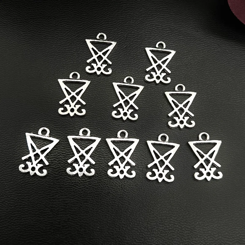 Lucifer's Sigil Charm Pendant - Satanic Symbol 10-Pack Set