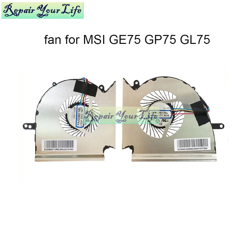 Laptop Ventiladores de Refrigeração para Msi Gpu Radiador Ventilador Gráfico Gpu Org Ge75 Gp75 Gl75 We75 Ms17e7 Ms-17e2 Paad06015sl N414 N417