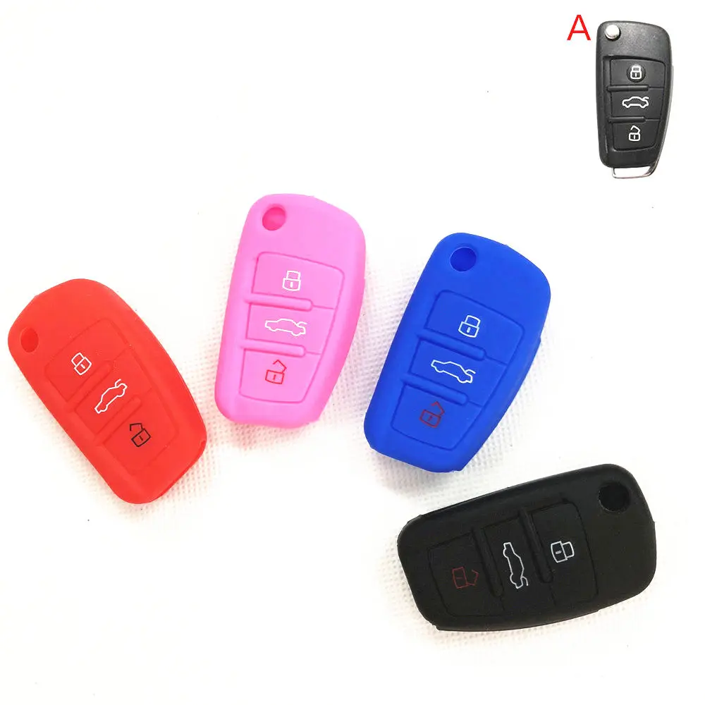 Replacement Folding Flip Key Fob Case for Audi A4 A4L Q5 Q7 Q3 Keyless Entry Remote Control Key Fob Cover 