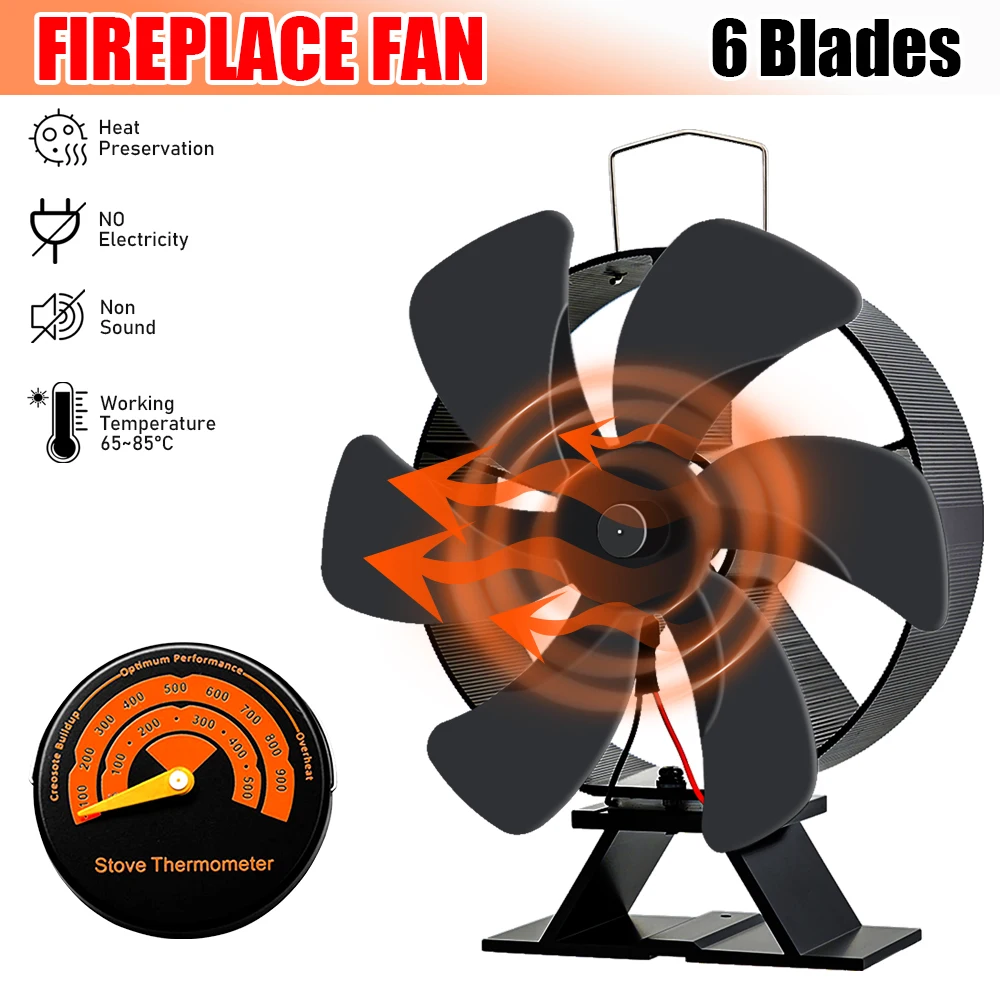 Fan Wood Stove Batteries Wood Fireplace Fan Wood Stove Fan 6 Wood Burner Black 6