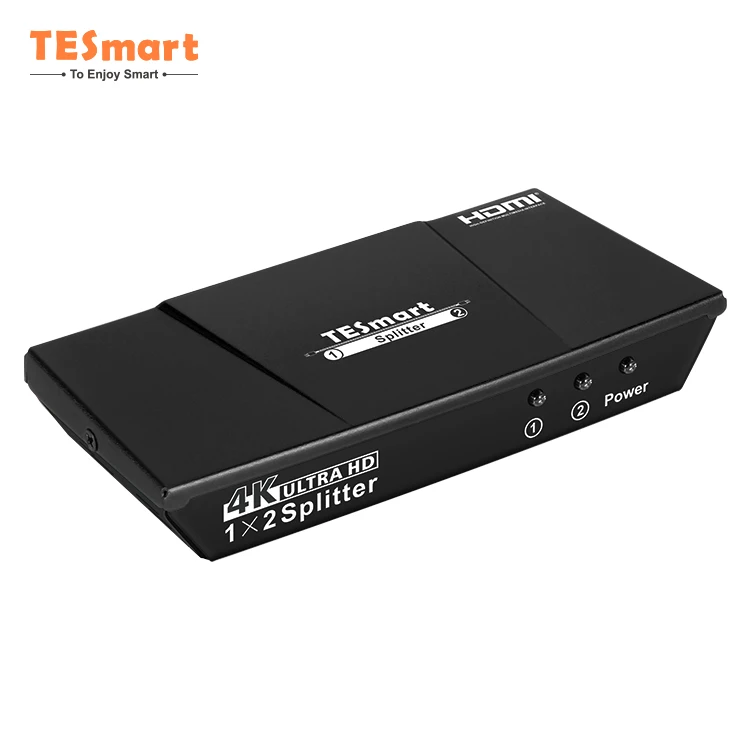 

TESmart HDMI Splitter Switcher for HDTV TV PCS Dual Monitor 1 in 2 out converters Smart EDID 4K60Hz HDMI Splitter