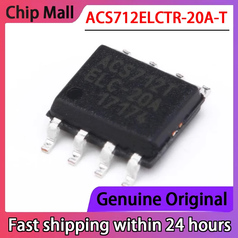 

5PCS Original ACS712ELCTR-20A-T ACS712T SOP-8 Current Sensor Voltage Isolation