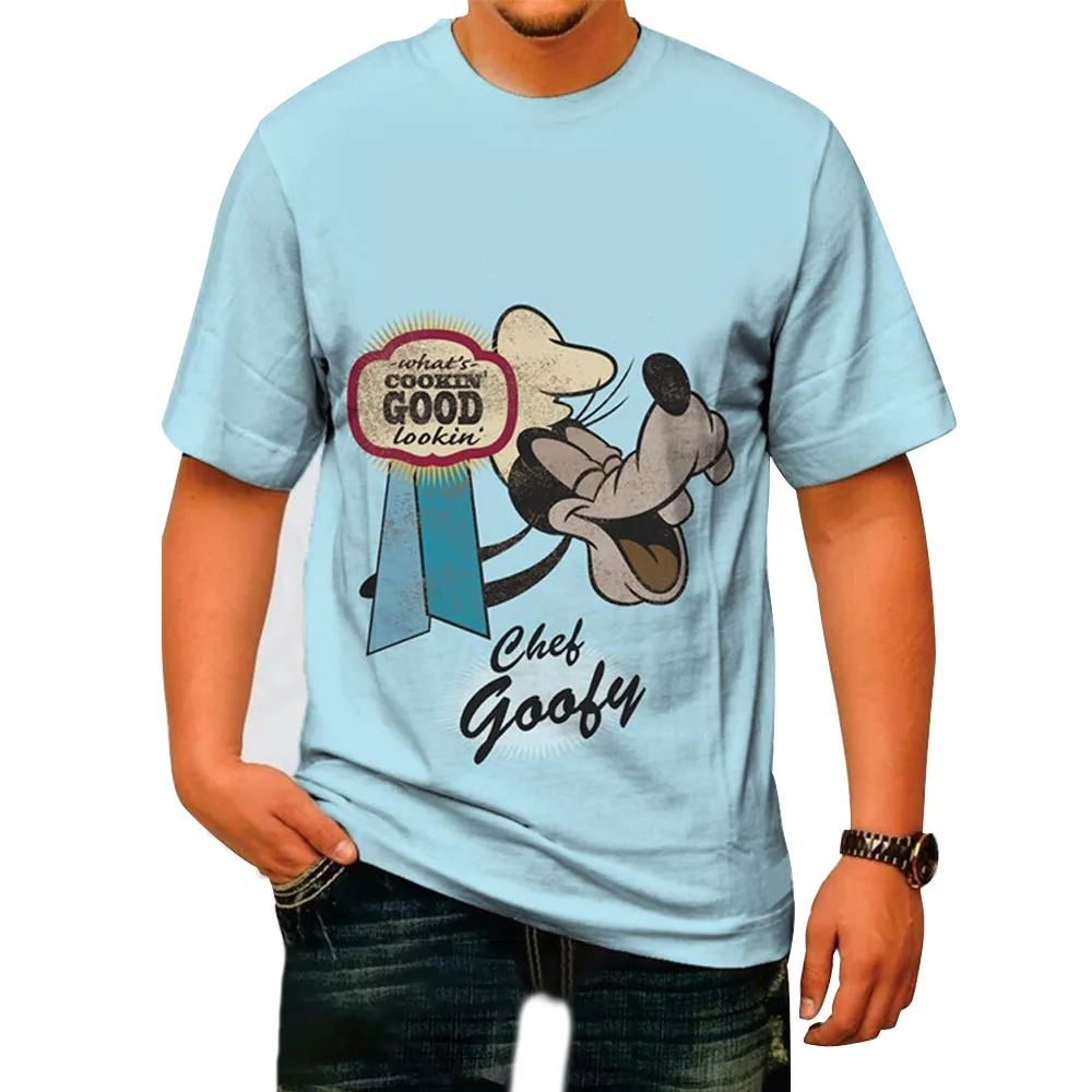 Men's printed T-shirt Disney Goffy, T-shirts with short sleeves, loose tops, brand new, trendy