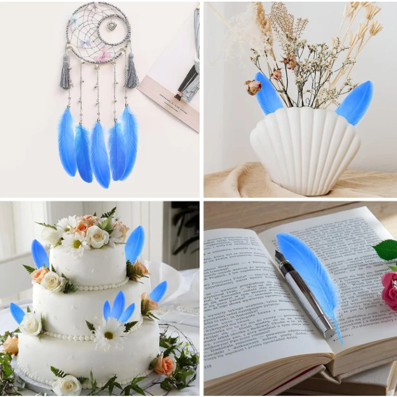 15-20cm Hard Stick Goose Feathers Artificial Swan Pluma Handicraft Accessories Decoration
