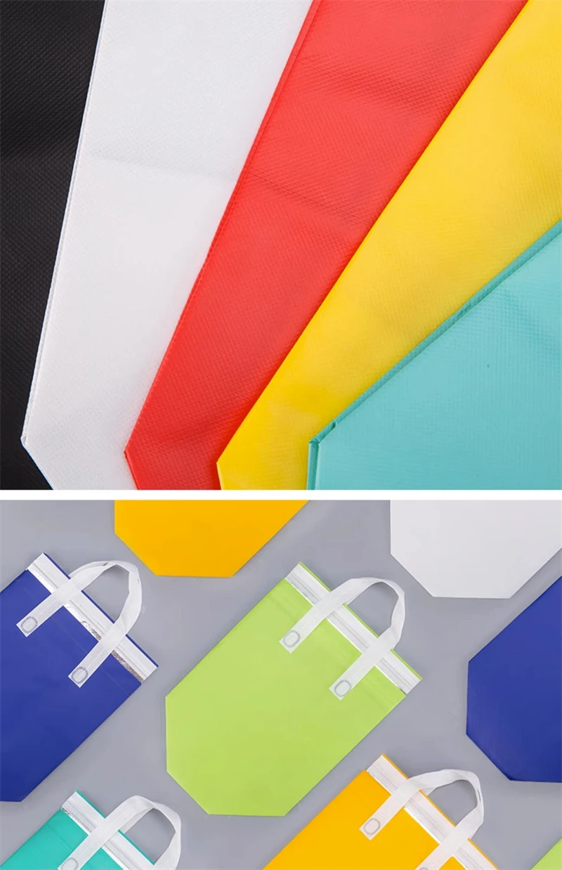 10/25pcs Non-Woven Takeaway Bags, Custom Logo Lunch Bags, Reusable Food Packaging Tote ... - SKU ITB01036 - UGI Packaging