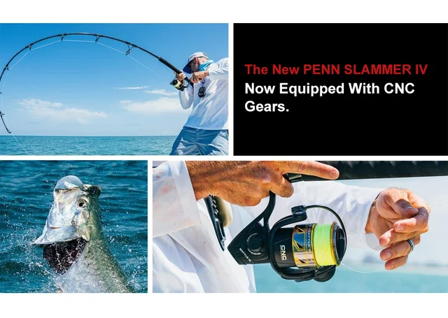 Penn Slammer Iv 4500-10500 Spinning Fishing Reel 8+1bb Full Metal Body Cnc  Gear Ipx6 Ht-100 Sealed Waterproofing Saltwater Reel - Fishing Reels -  AliExpress