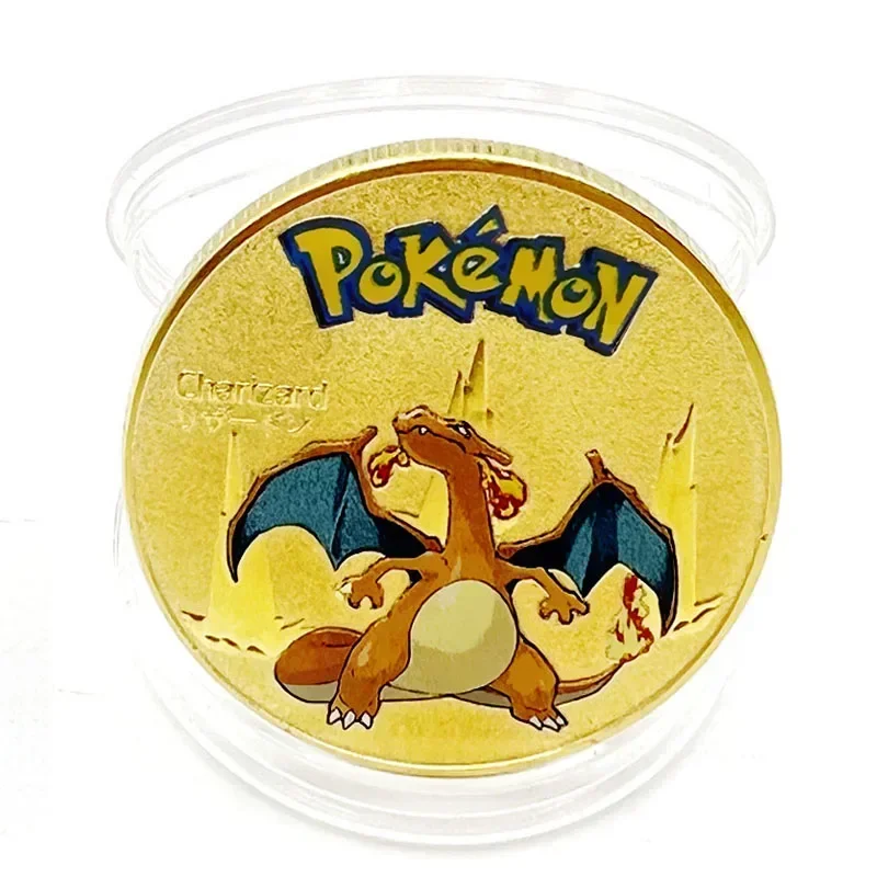 Pokemon Gold Coins Pikachu Anime Commemorative Coin Charizard, pokemon toys