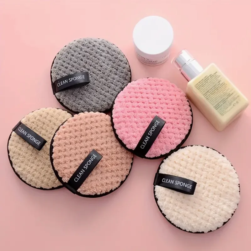 1PCS Round Double Sided Makeup Remover Sponge Flutter Face Wash Cleaning Cotton Flapping Reusable Wet Sponge Puff Soft Natural multi purpose dishwashing sponge wipes non stick oil rags reusable double sided cleaning cloth kitchen dishcloth scouring pad