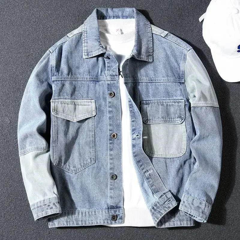thumbnail image 1 of Abrigos vaqueros para hombre, ligeros, de invierno, de gran tamaño, con botones, chaqueta vaquera para hombre, otoño, entrega rápida, ropa Y2k, alta calidad, nueva en Cowboy Rock, 1 of 5