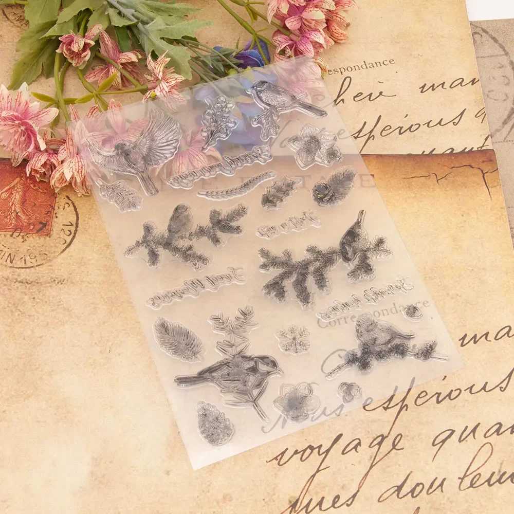 Bird Plants Clear Stamps Seal for DIY Scrapbooking Card Transparent Stamps Making Photo Album Crafts Decoration New