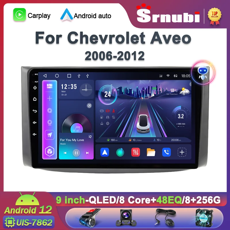 

Srnubi Android 12 Car Radio for Chevrolet Aveo T250 2006 - 2012 Nexia1 2020 - 2022 Multimedia Player 2Din GPS Carplay Head Unit