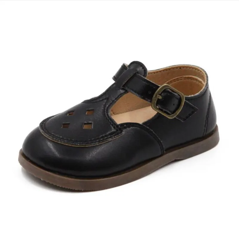 

Genuine Leather Children Designer Loafers Breathable Girls Soft Bottom Moccasins Hollow Out Kids Flats