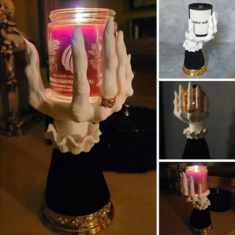 Witch Hand Candlestick Halloween Decor Resin Candle Holder Gothic Decor