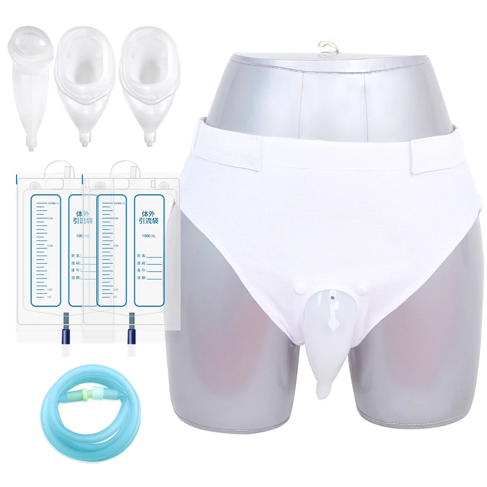 Silicone Reusable Urine Collection Bag Comfortable Urine Collector Male Incontinence Urinal Pee Holder Bag for Bedridden Patient