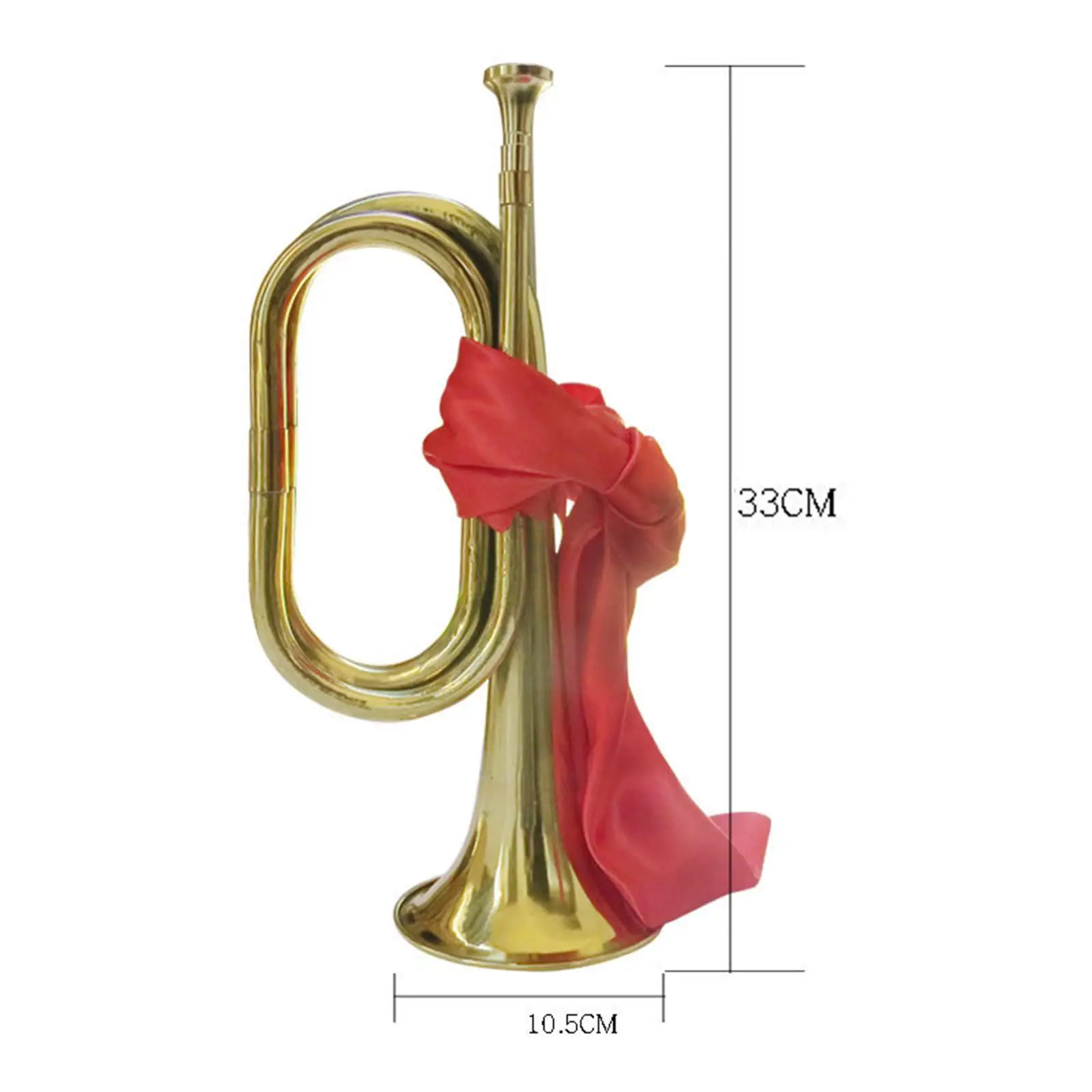 Cavalry Trumpet Portable 13in Orchestra Brass Cheering Trumpet Blowing Bugle for Exercise Professionals Show Training Beginners