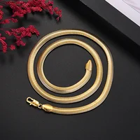 Ensembles de bijoux en argent regardé 925 plaqué or 18 carats pour hommes et femmes, chaîne en os de serpent, bracelets de la présidence, noble, ne se décolore pas, nouveau, 6mm 2