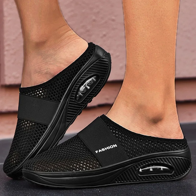 

2024 Sneakers Wedge Shoes Mesh Women Vulcanize Shoes For Female Slides Shoes Ladies Orthopedic Walking Slippers Cushion Sandals
