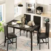 Dining Table Set for 4, Space Saving Kitchen Table and Chairs Set of 4,5 Piece Modern Dining Room Table Set with Faux Marble Top 2