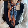 Retro Style Paisley Houndstooth Printed Square Scarf Soft Satin Thin Smooth Neck Scarf Sunscreen Headscarf For Women Head Wrap 4