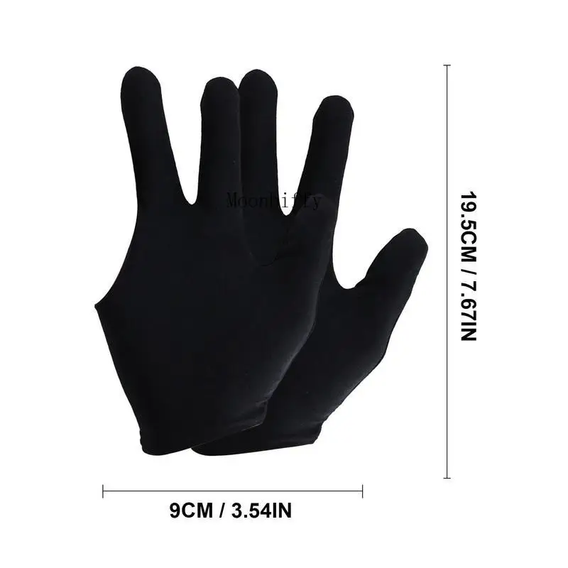 1pc Billiards glove three-finger pool players gloves embroidered slip-proof breathable billiard gloves left hand protective pool gloves billiard accessories