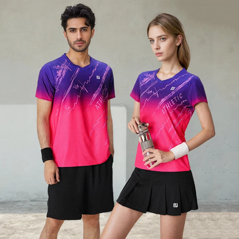 Hot-selling table tennis T-shirt set women's quick-dry badminton tennis clothes breathable sportswear customization