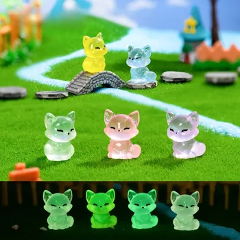 10/20/50PCS Luminous Mini Foxes Fairy Garden Decoration Glow At Night DIY Miniature Figurines Home Decor Desktop Ornament 1