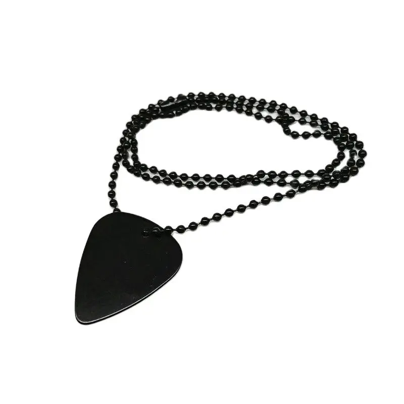 Gitarren auswahl mit Perlen kette, schwarzes Reed-Mediator-Plektrum, elektrische Akustik-Halskette