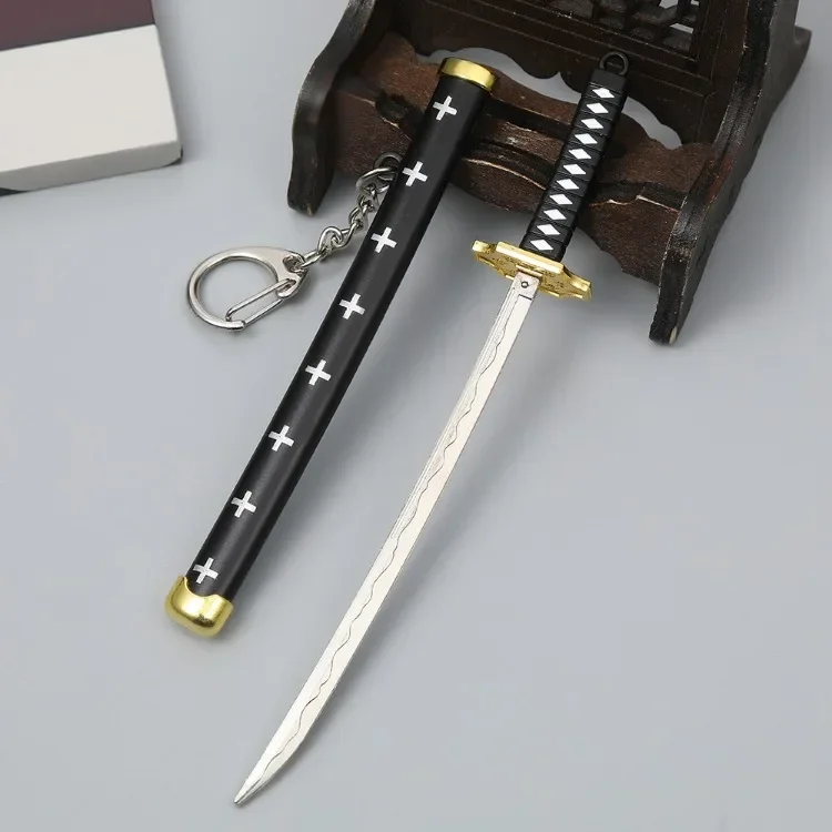 Description Picture 6 of itemMini Metal One Piece Katana Sword Real Size Japanese Anime Accessories Roronoa Zoro Katana Samurai Fake Knife Zinc Alloy Sword